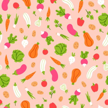 Sebze desen şeftali arka plan üzerinde