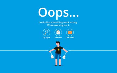 Oops error page clipart