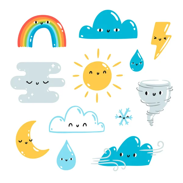 Weather illustrations set — Stock Vector