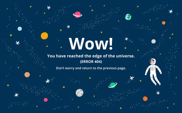 Space error page — Stock Vector