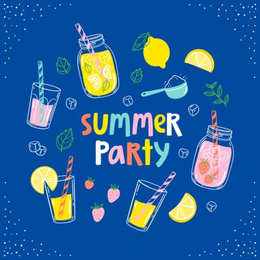 Yaz parti limonata kartı