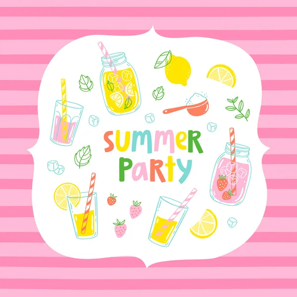 Tarjeta de fiesta de verano — Vector de stock