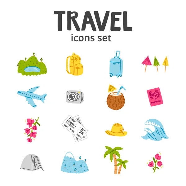 Travel icons set — Stock Vector