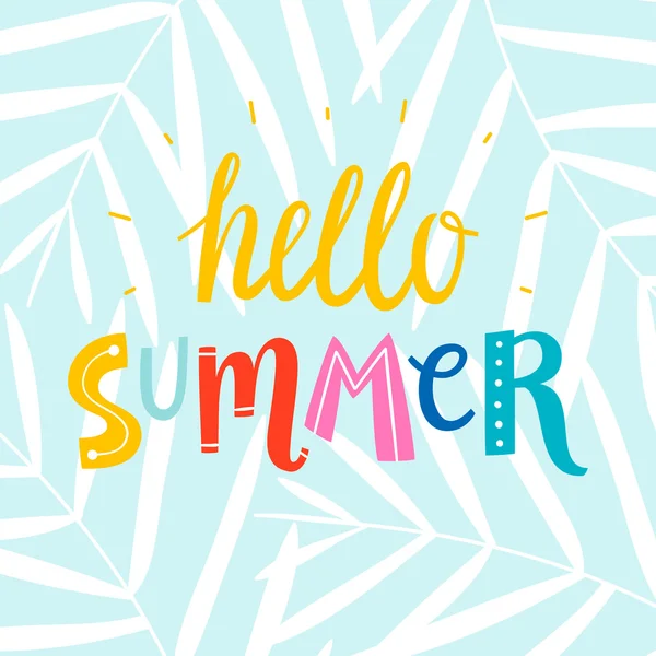 Hola tarjeta de verano — Vector de stock