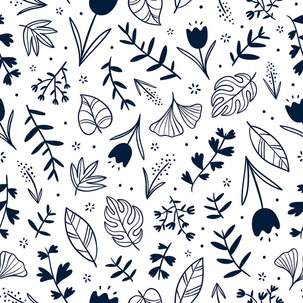 Fleurs motif doodle — Image vectorielle