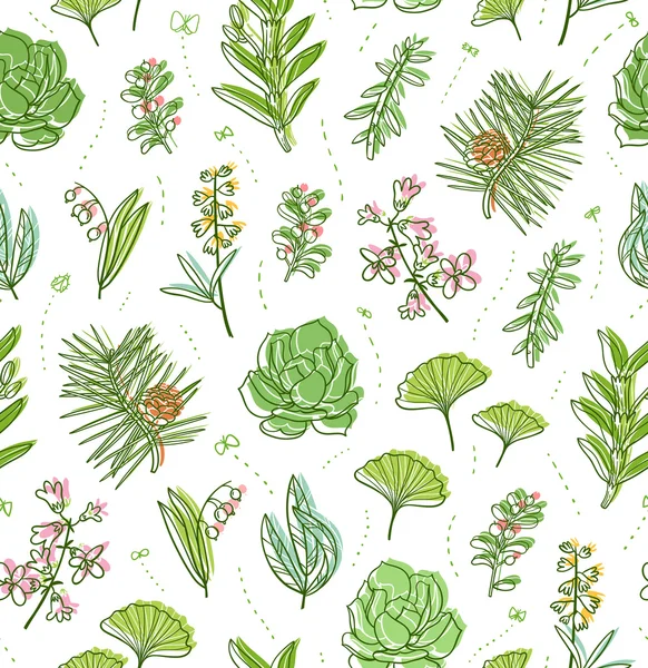 Schöne florale Illustrationen Muster — Stockvektor