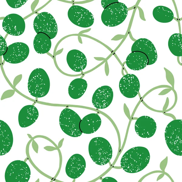 ワックス植物リアナ ベクトルシームレスパターン 白い背景に緑の熱帯の葉 — ストックベクタ