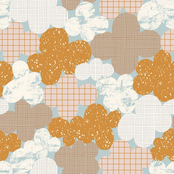 Paisaje Nuboso Abstracto Nubes Con Divertidas Texturas Dibujadas Mano Patrón — Vector de stock