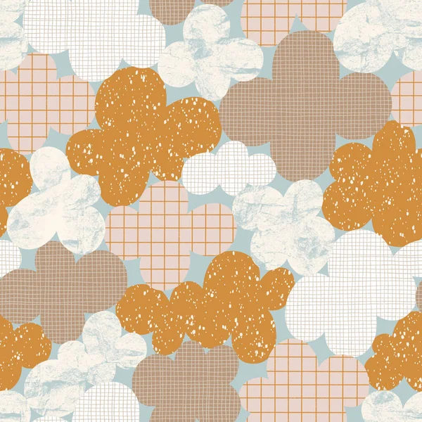 Абстрактний Хмарний Пейзаж Вінтажний Безшовний Візерунок Ілюстрація Нейтральних Кольорах — стокове фото