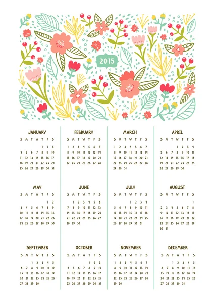 Kalender 2015 — Stockvektor