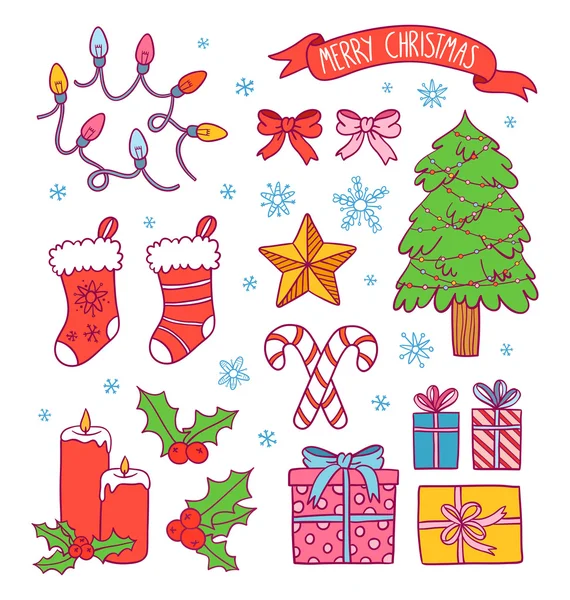 Christmas symbols collection — Stock Vector