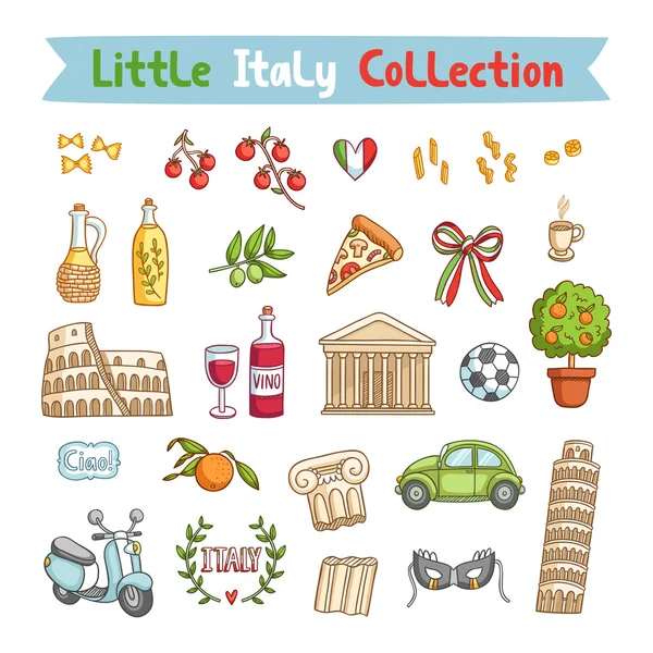 Colección Little Italy — Vector de stock