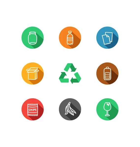 Sammlung von Recyclingsymbolen — Stockvektor