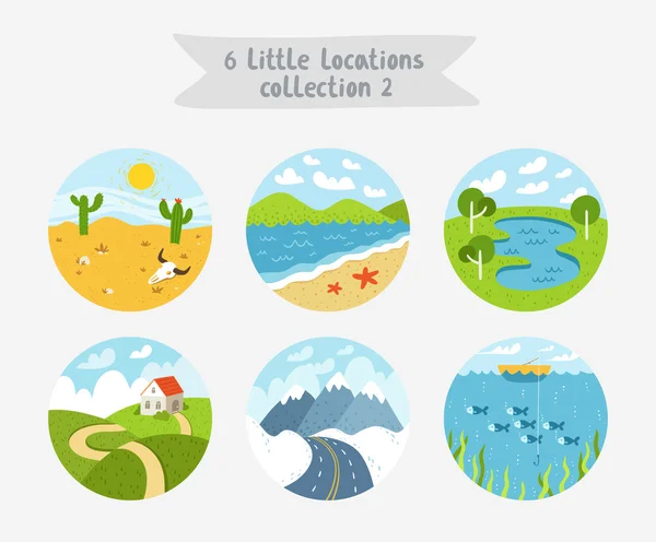 Little locations collection 2 — Stock Vector