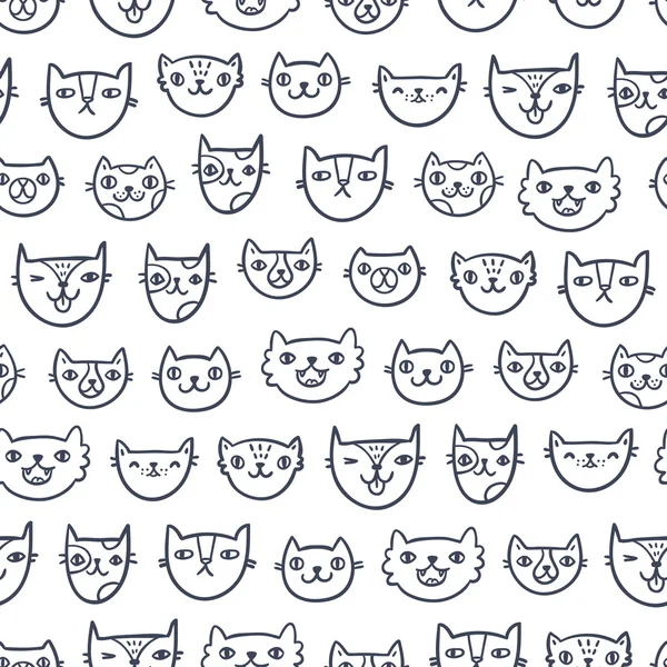 Visages de chat motif sans couture — Image vectorielle