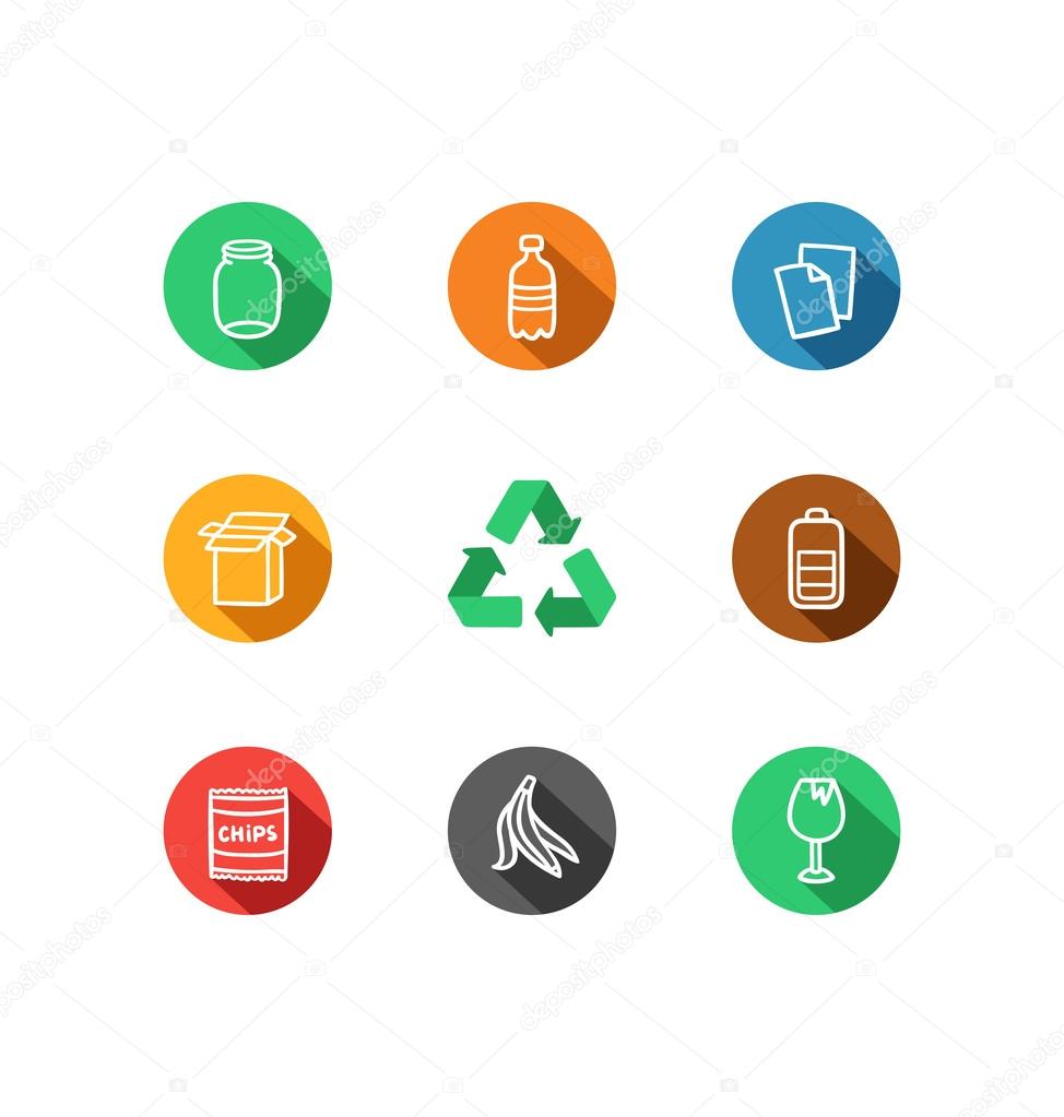 Recycling icons collection