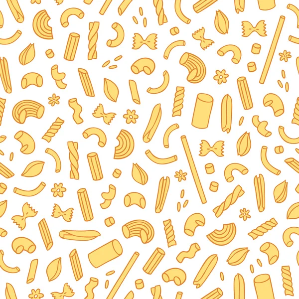 All types of pasta seamless pattern — Stock Vector