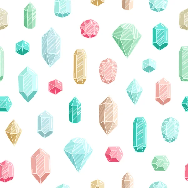 Motif sans couture pierres précieuses — Image vectorielle