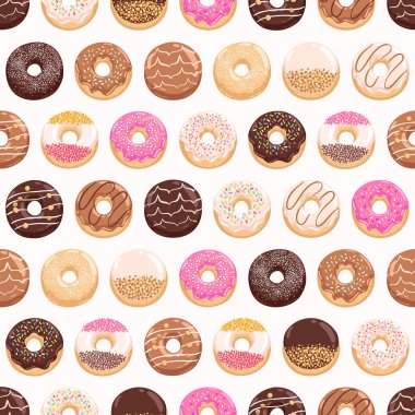 Lezzetli donuts seamless modeli