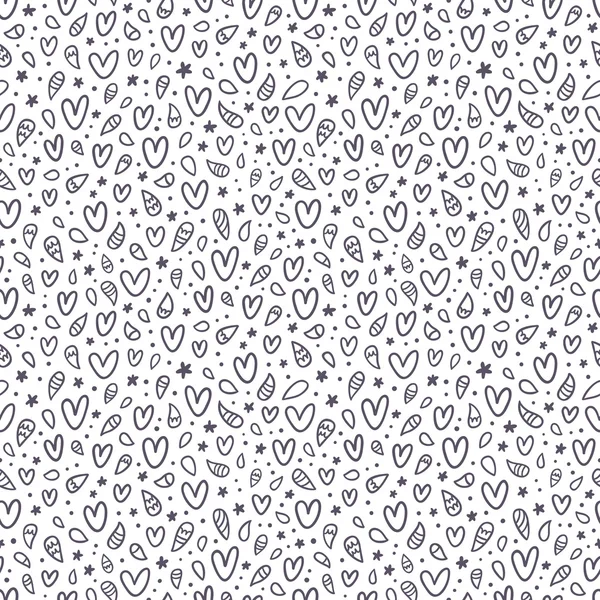 Doodle hearts pattern — Stock Vector