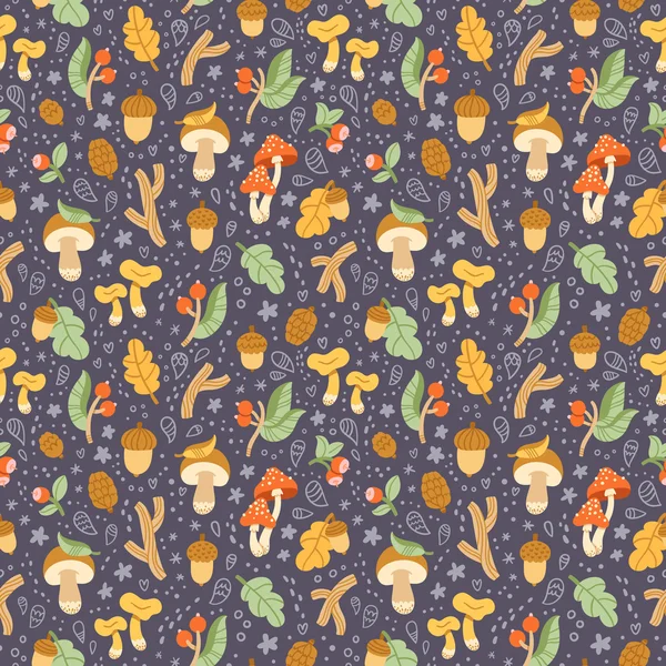 Trésors d'automne colorés motif sans couture — Image vectorielle