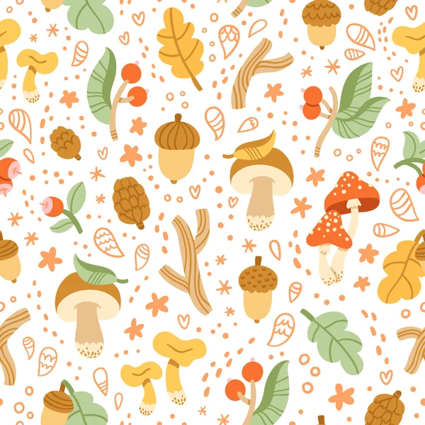 カラフルな秋の宝物パターン — ストックベクタ