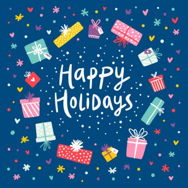 Mutlu tatil hediye çerçeve kartı