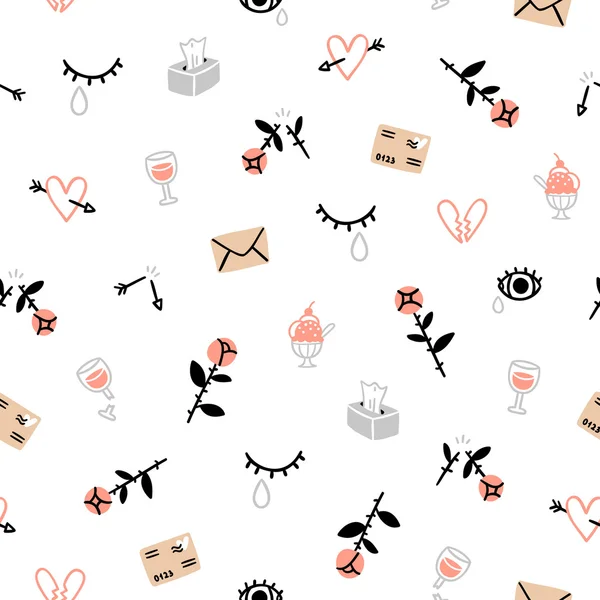 Sad valentines day pattern — Stock Vector