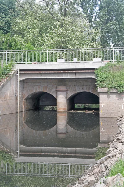 Hochwasserschutz am Rhein — Stockfoto