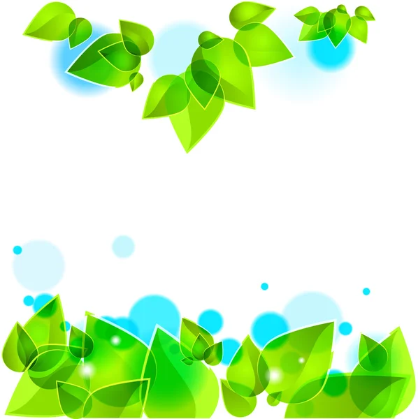 Spring green leaves background — Stock Vector