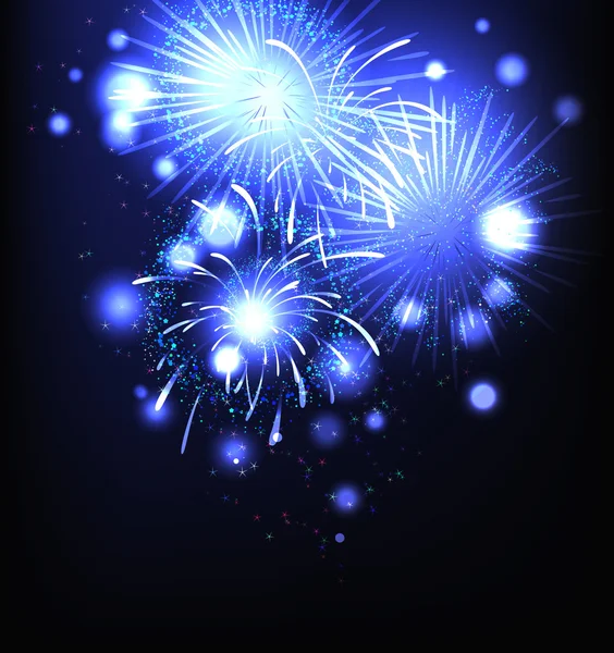 Εορταστική μπλε πυροτεχνήματα — Διανυσματικό Αρχείο