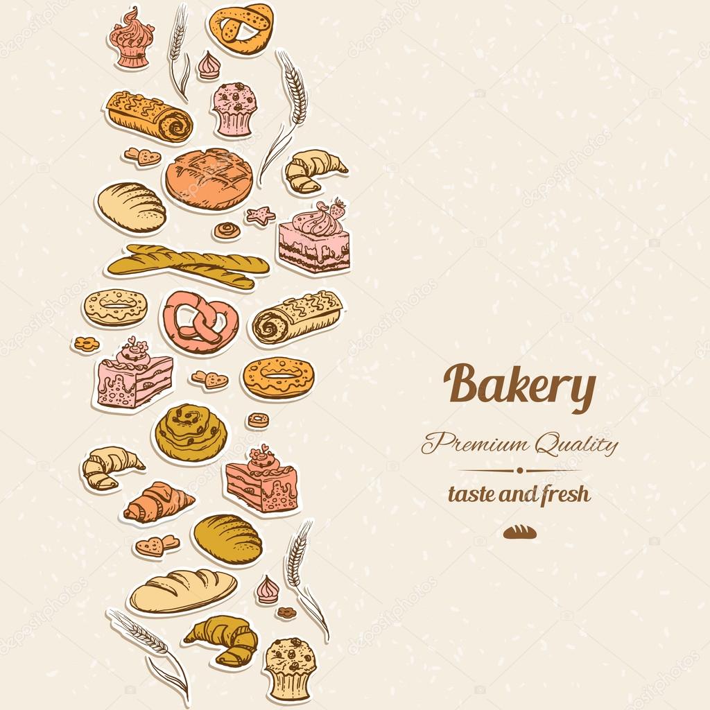 Bread and pastries background
