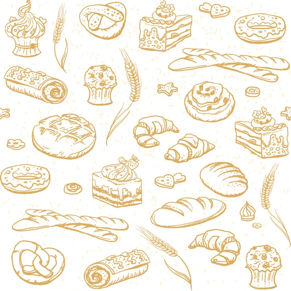 Bakery seamless pattern — Stock Vector