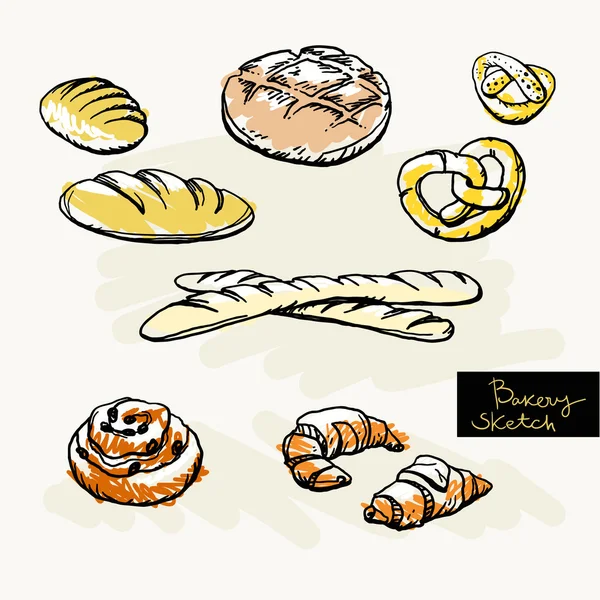 Sketch of bakery — Stock Vector