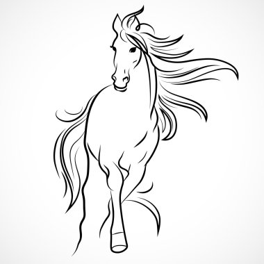 Silhouette of horse clipart