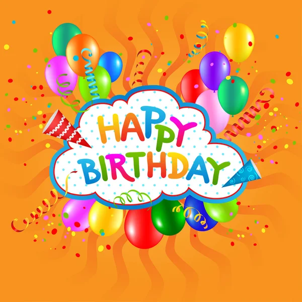 Tarjeta de cumpleaños feliz — Vector de stock