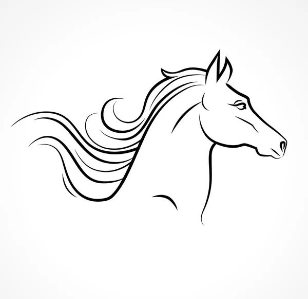Sílhueta de vetor de cabeça de cavalo — Vetor de Stock