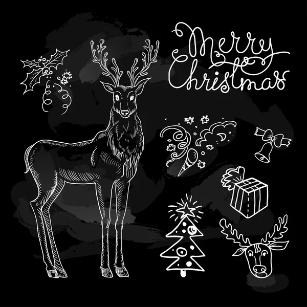 Kara tahta üzerinde Noel kroki