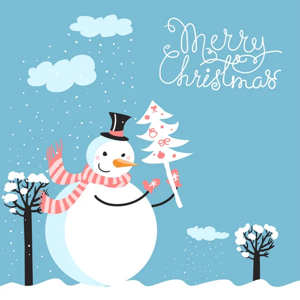 Kardan adamla mutlu noel kartları