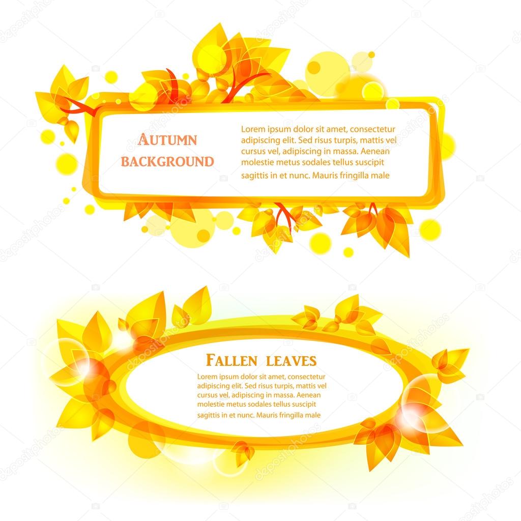 Abstract autumnal leaves frames