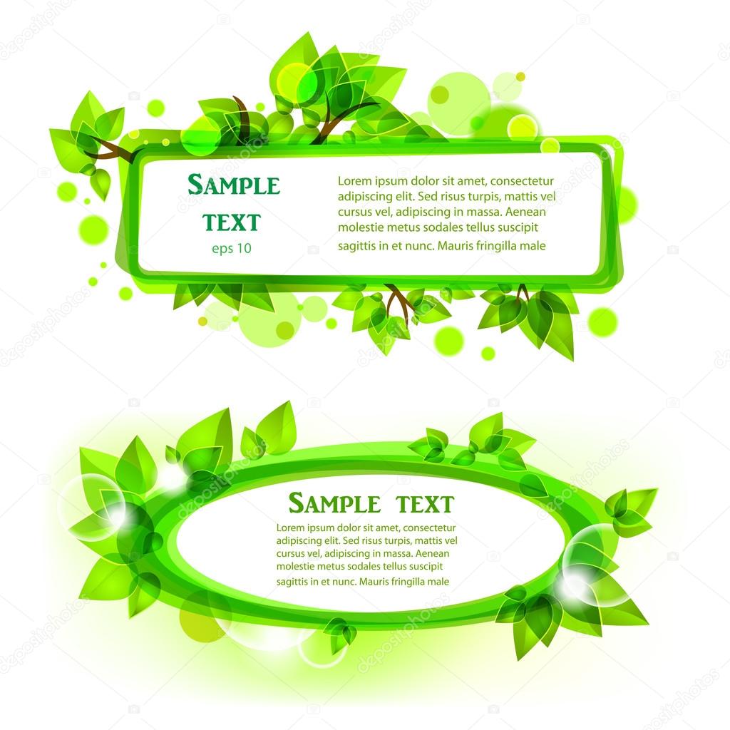 Abstract green leaves frames