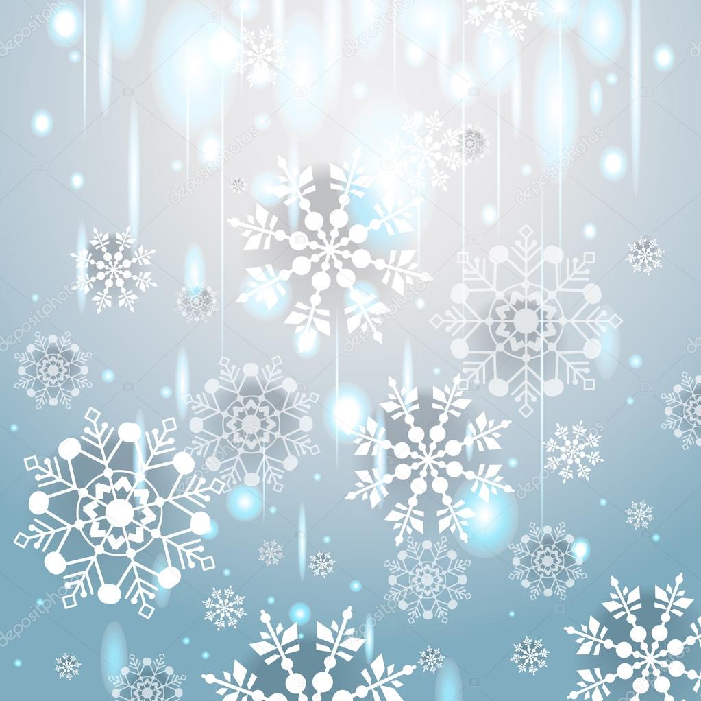 Vintage winter background with snowflakes