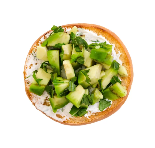 Bruschetta con aguacate y rúcula — Foto de Stock