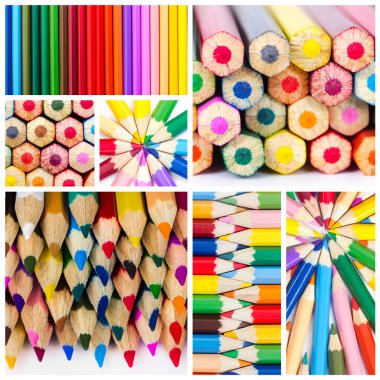 renkli kalemler kolaj.