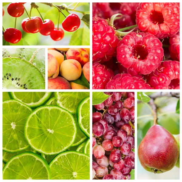 Collage of fruit and berries — Stock Photo, Image