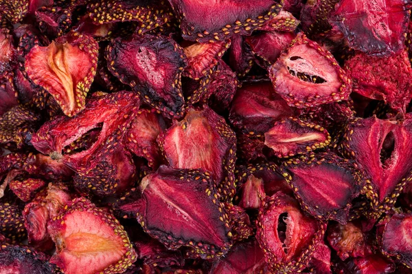 Hintergrund von getrockneten Erdbeeren. — Stockfoto