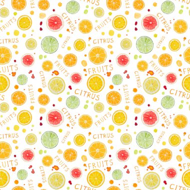 Suluboya narenciye meyve ile Seamless Modeli 