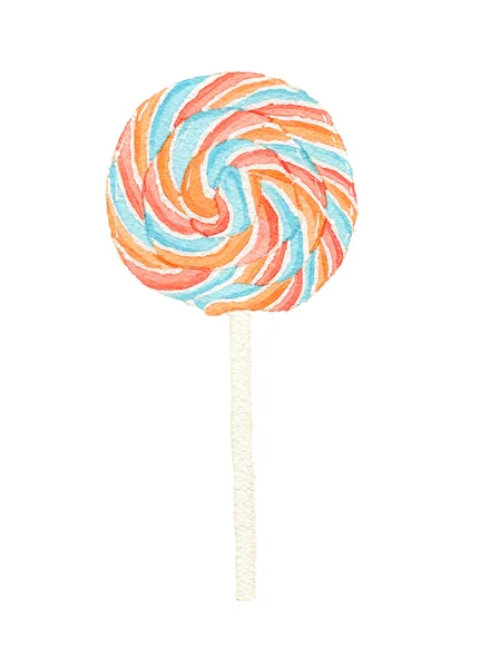 Akvarelu iollipop izolované na bílém — Stock fotografie
