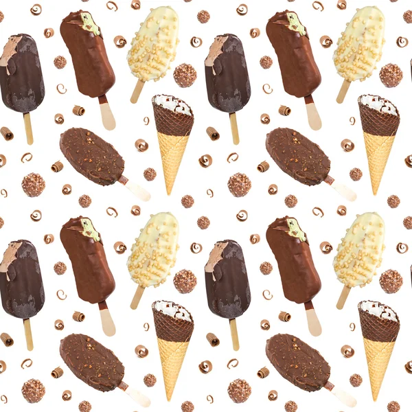 Seamless pattern with ice cream and chocolate candies