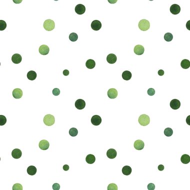 Beyaz arka planda yeşil bezelyeli kusursuz desen. Kaotik yerleştirme. El çizimi suluboya çizimi.